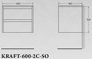 Тумба с раковиной BelBagno KRAFT 60 2C-SO/BB600ETL Cemento Grigio для ванной в интернет-магазине Sanbest