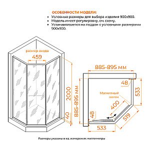 Душевой уголок RGW Stilvoll SV-82-Gr 90х90 стекло черная вуаль/профиль серый купить в интернет-магазине Sanbest