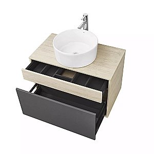 Тумба с раковиной Акватон Лофт Урбан 80 графит\орегон для ванной в интернет-магазине Sanbest