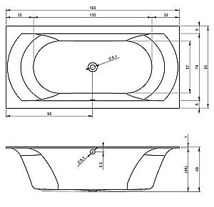 Акриловая ванна Riho Linares 190x90 B143001005 белая купить в интернет-магазине Sanbest