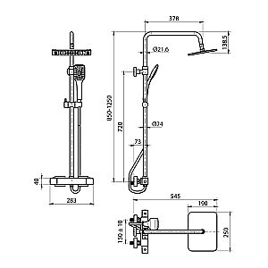 Душевая система Koller Pool Neon NNST002 хром купить в интернет-магазине сантехники Sanbest