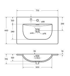 Тумба с раковиной BelBagno UNO-700-2C-SO-GSO темно-серый матовый для ванной в интернет-магазине Sanbest
