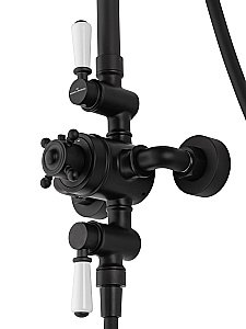 Душевая система с термостатом WONZON & WOGHAND RETRO, Черный матовый (WW-B3041-MB) купить в интернет-магазине сантехники Sanbest