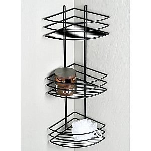 Полка-решетка тройная угловая Fixsen FX-710B-3 черная купить в интернет-магазине сантехники Sanbest