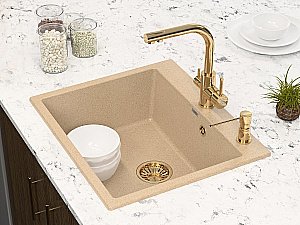 Дозатор для жидкого мыла Paulmark Kraft D003-G Золото купить в интернет-магазине сантехники Sanbest