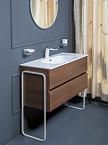 Тумба с раковиной Armadi Art Vallessi 80 дуб темный фактурный для ванной в интернет-магазине Sanbest