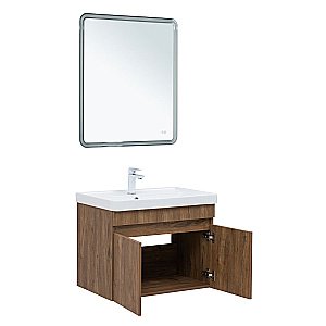 Тумба с раковиной Aquanet Оптима 80 344797+301805 дуб рустикальный для ванной в интернет-магазине Sanbest