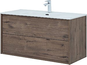 Тумба с раковиной Aquanet Lino 287545 100 (Flat) дуб веллингтон для ванной в интернет-магазине Sanbest