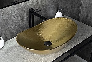 Раковина накладная Gid Lago 61 Gd9811 53340 золото купить в интернет-магазине Sanbest