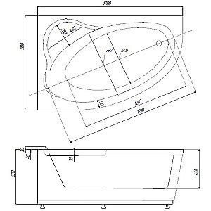 Ванна Aquatek Фиджи 170х110 белая купить в интернет-магазине Sanbest