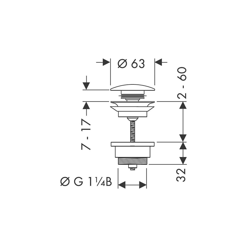 Донный клапан Hansgrohe 50100990 купить в интернет-магазине сантехники Sanbest