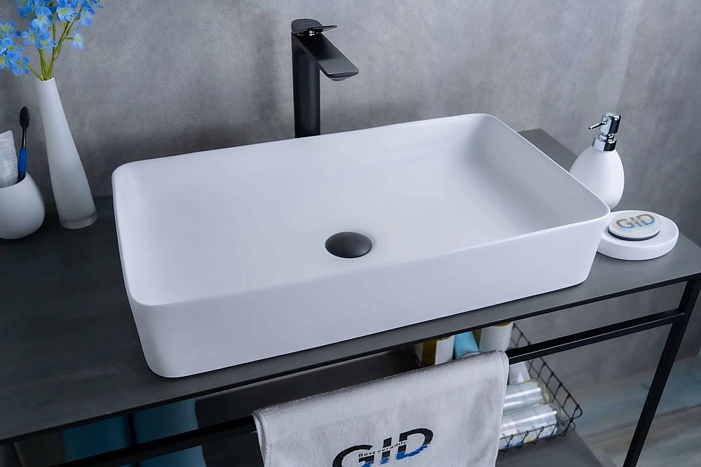 Раковина накладная Gid Geometrico 60 Wm9396 51189 белая матовая купить в интернет-магазине Sanbest