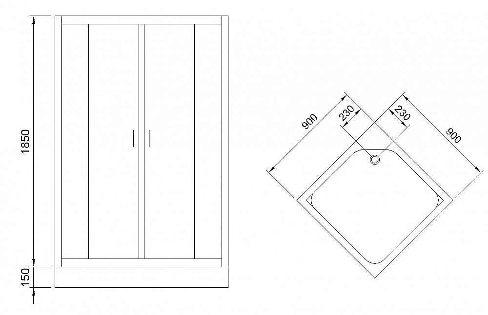 Душевой уголок Royal Bath RB90HP-C 90х90 матовый купить в интернет-магазине Sanbest