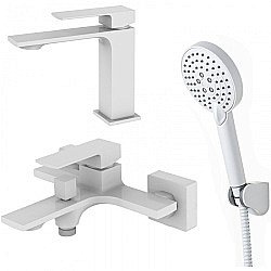 Набор смесителей Orange Lutz M04-311w белый купить в интернет-магазине сантехники Sanbest