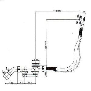 Слив-перелив для ванны Villeroy&Boch U90960461 хром купить в интернет-магазине сантехники Sanbest