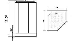 Душевая кабина Parly Penta P911F, белая, 90x90x215см, матовый профиль купить в интернет-магазине Sanbest