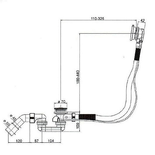 Слив-перелив для ванны Villeroy&Boch U90960461 хром купить в интернет-магазине сантехники Sanbest