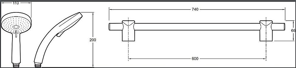 Душевая гарнитура Jacob Delafon CITRUS E12920-CP купить в интернет-магазине сантехники Sanbest