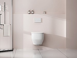 Унитаз подвесной Abber Rechteck AC1218 белый, безободковый, с крышкой микролифт, слив торнадо купить в интернет-магазине Sanbest