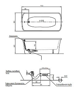Ванна Migliore Olivia Panello 25452 174х83 белая,красная купить в интернет-магазине Sanbest