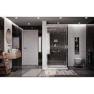 Душевой уголок Ambassador Kingston 14011119 80х80 стекло прозрачное/профиль хром купить в интернет-магазине Sanbest