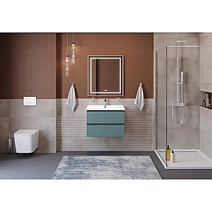 Тумба с раковиной BelBagno 75 KRAFT-750-2C-SO-AO+CZR-8070-75 голубая матовая для ванной в интернет-магазине Sanbest