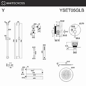 Душевая система WhiteCross Y YSET05GLB матовое золото купить в интернет-магазине сантехники Sanbest