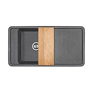 Мойка кухонная Акватон Беллис 97 графит купить в интернет-магазине сантехники Sanbest