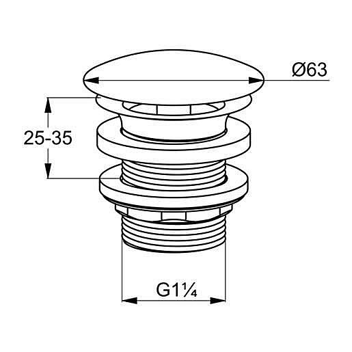Донный клапан Kludi Plus 104280500 купить в интернет-магазине сантехники Sanbest