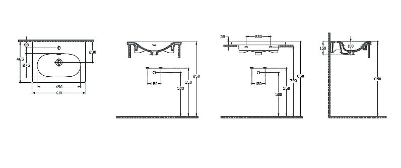 Раковина ISVEA Sistema S 61 10SS50061SV белая купить в интернет-магазине Sanbest