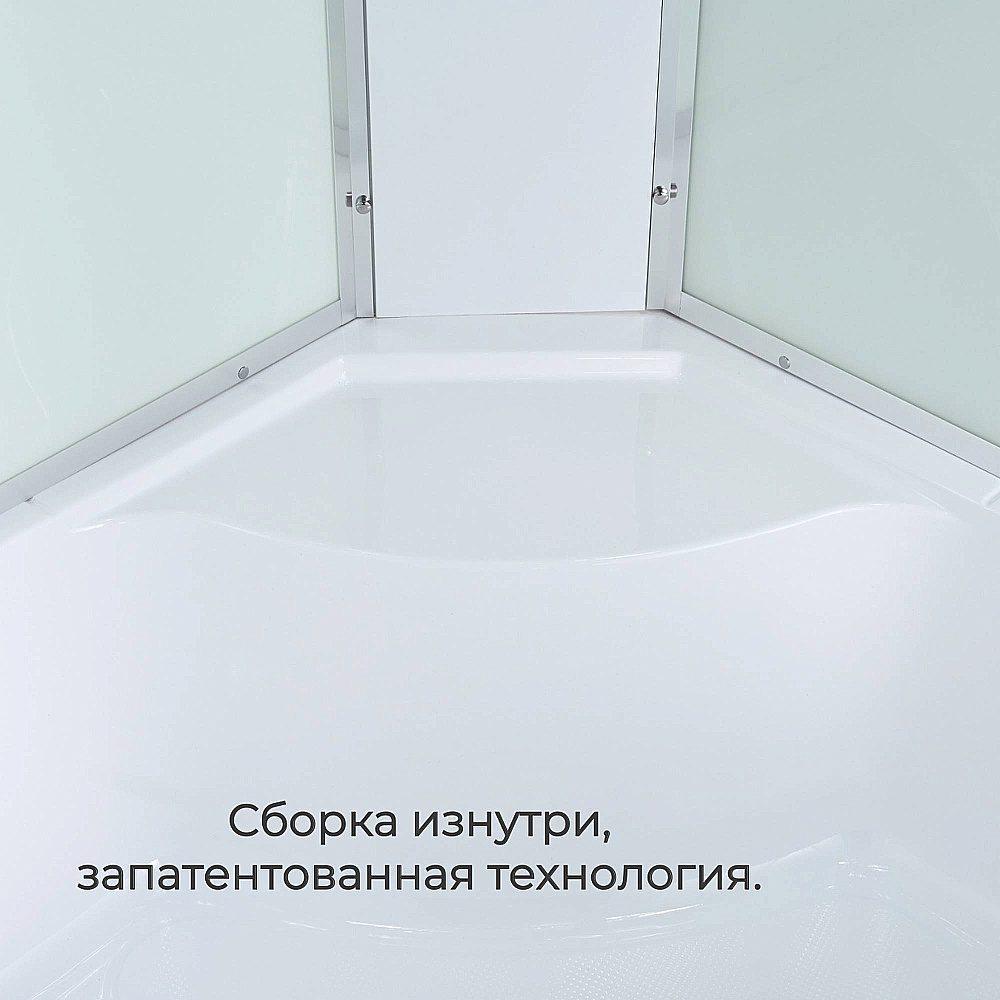 Душевая кабина EM5811LLEDT с подсветкой, арома-лейка, прозрачная/профиль хром, левосторонняя купить в интернет-магазине Sanbest