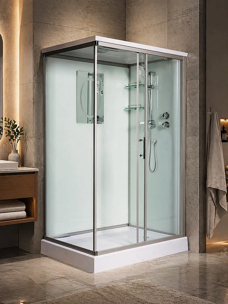 Душевая кабина WeltWasser WW500 LAINE XL 1212 профиль матовый хром/стекло прозрачное купить в интернет-магазине Sanbest