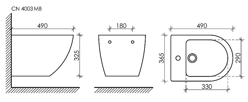 Биде подвесное Ceramica Nova Metropol CN4003MB купить в интернет-магазине Sanbest