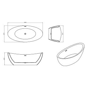 Ванна акриловая Vincea VBT-203 180х85 купить в интернет-магазине Sanbest