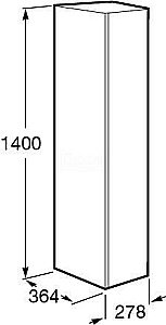 Шкаф - колонна Roca UP белый глянец для ванной в интернет-магазине сантехники Sanbest