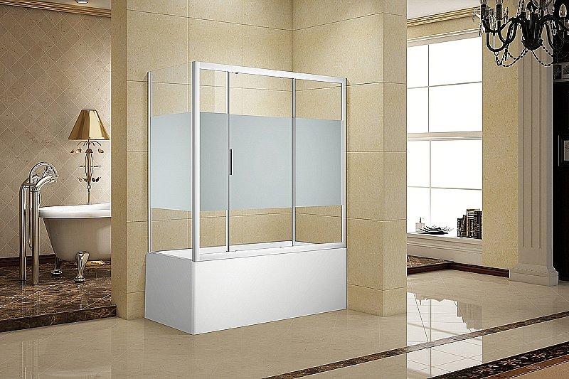 Шторка для ванны Aquanet Practic 175х75 292127 стекло с шелкографией/профиль хром купить в интернет-магазине Sanbest