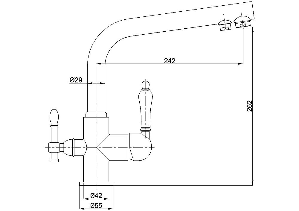 Смеситель для кухни Milacio Castellon Ceramic MC.512.SN сатин купить в интернет-магазине сантехники Sanbest