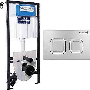 Инсталляция для унитаза Pestan Sava Fix Slim SET40006472 кнопка матовый хром купить в интернет-магазине сантехники Sanbest