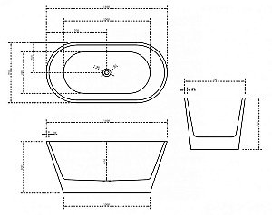 Ванна акриловая ABBER AB9203-1.4 140x70 купить в интернет-магазине Sanbest