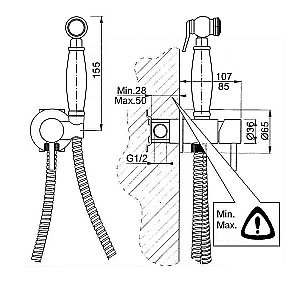 Гигиенический душ Giulini Futuro FSH25/1531BR бронза купить в интернет-магазине сантехники Sanbest