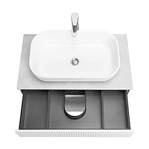 Тумба с раковиной Акватон Марбл 80/Лола 60 слейт/белая матовая для ванной в интернет-магазине Sanbest