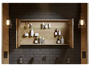 Зеркальный шкаф Aqwella Mobi 100 бетон светлый купить в интернет-магазине сантехники Sanbest