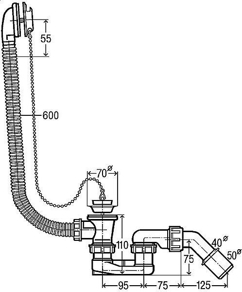 Сифон для ванны Viega Simplex 311537 купить в интернет-магазине сантехники Sanbest