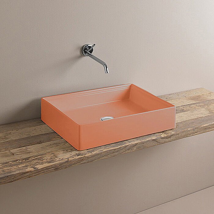 Раковина накладная Artceram Scalino 38 SCL001 13 00 Arancio Cammeo купить в интернет-магазине Sanbest