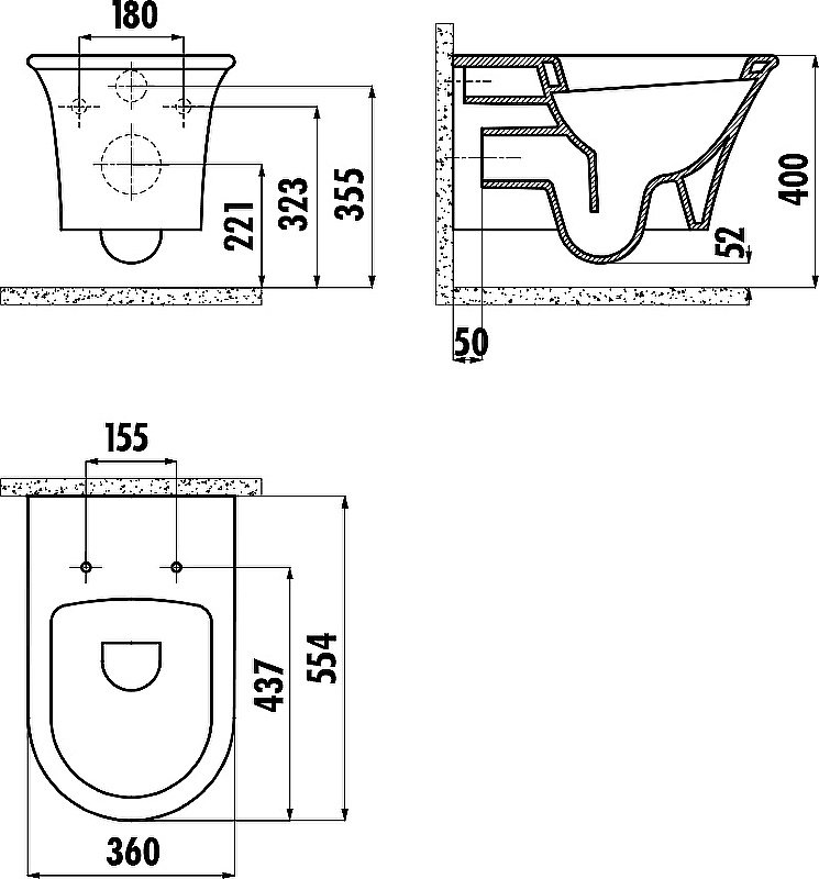 Унитаз подвесной с функцией биде CREAVIT MOON MO320-00CB00E белый купить в интернет-магазине Sanbest