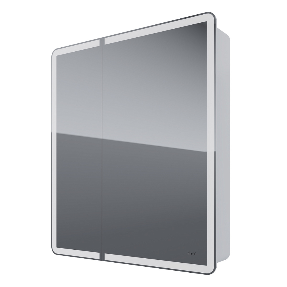 Шкаф зеркальный c LED-подсветкой Dreja POINT 70x80 белый в ванную от интернет-магазине сантехники Sanbest