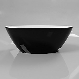 Ванна из искусственного камня WhiteCross Onyx B 160x75 черный/белый глянец купить в интернет-магазине Sanbest