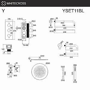 Душевая система WhiteCross Y YSET11BL черная матовая купить в интернет-магазине сантехники Sanbest