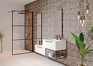 Душевое ограждение Riho Grid 140 G004028121 стекло прозрачное/профиль черный купить в интернет-магазине Sanbest