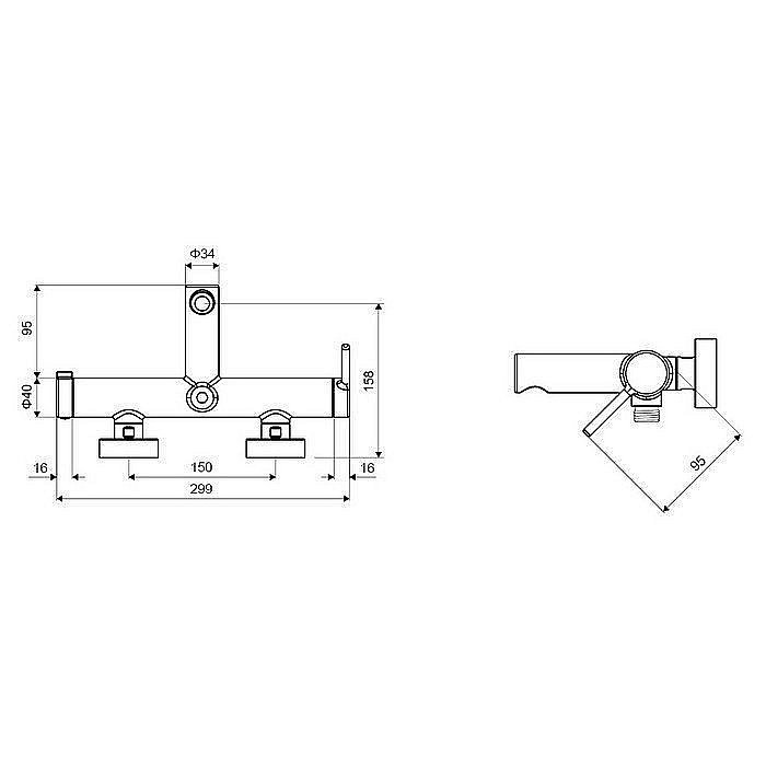 Смеситель для ванны Excellent Pi 1205 белый купить в интернет-магазине сантехники Sanbest
